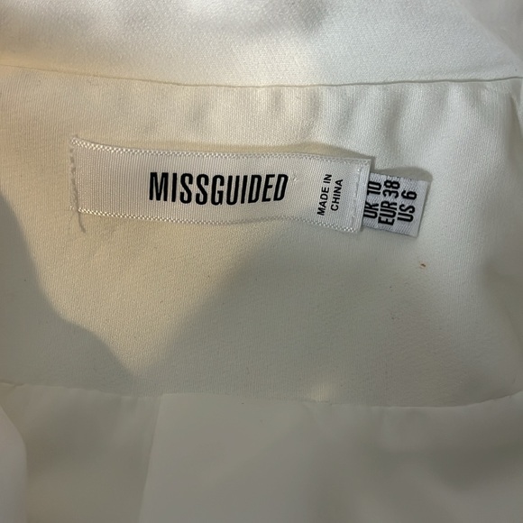 Missguided White Tailored Utility Pockets Blazer Mini Dress Size 6 - Picture 10 of 11